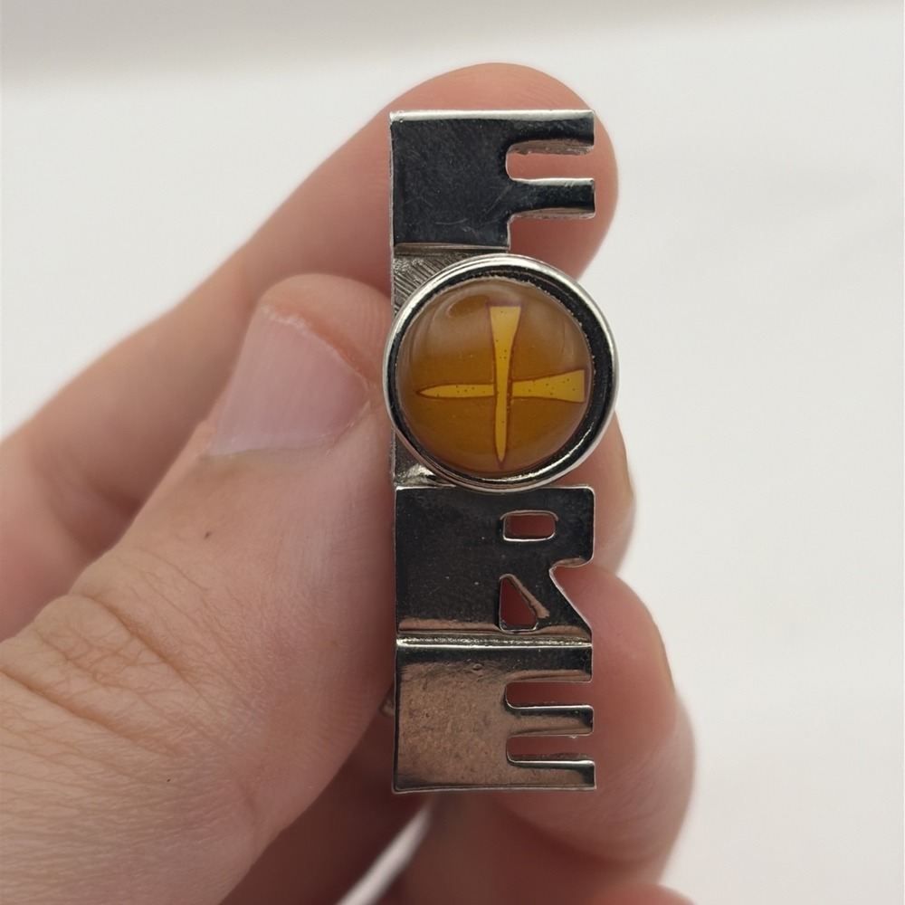 FORE Golf Tees Spinner Silver Tone Lapel Hat Pin